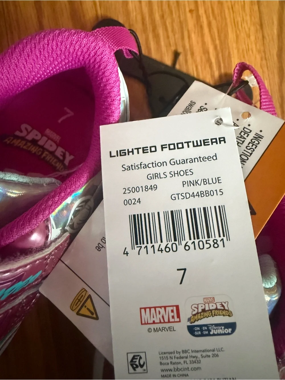 Marvel Kids Pink and Silver Spider-Web Light-Up Sneakers